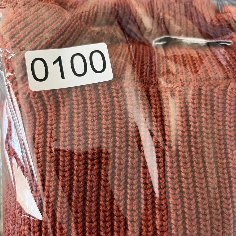 Jessica Simpson Women's Chunky Knit Sweater Rust Orange‎ Long Sleeve Pullover XL